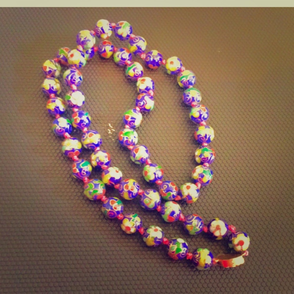 Peking Beads Colorful Vintage Necklace.